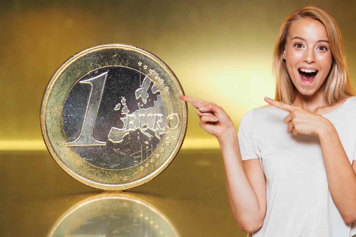 moneta 1 euro donna indica